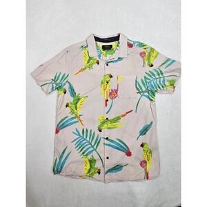 Roark Jamie Thomas Capsule Classic Fit Shirt Size Large Parrot AOP Colorful